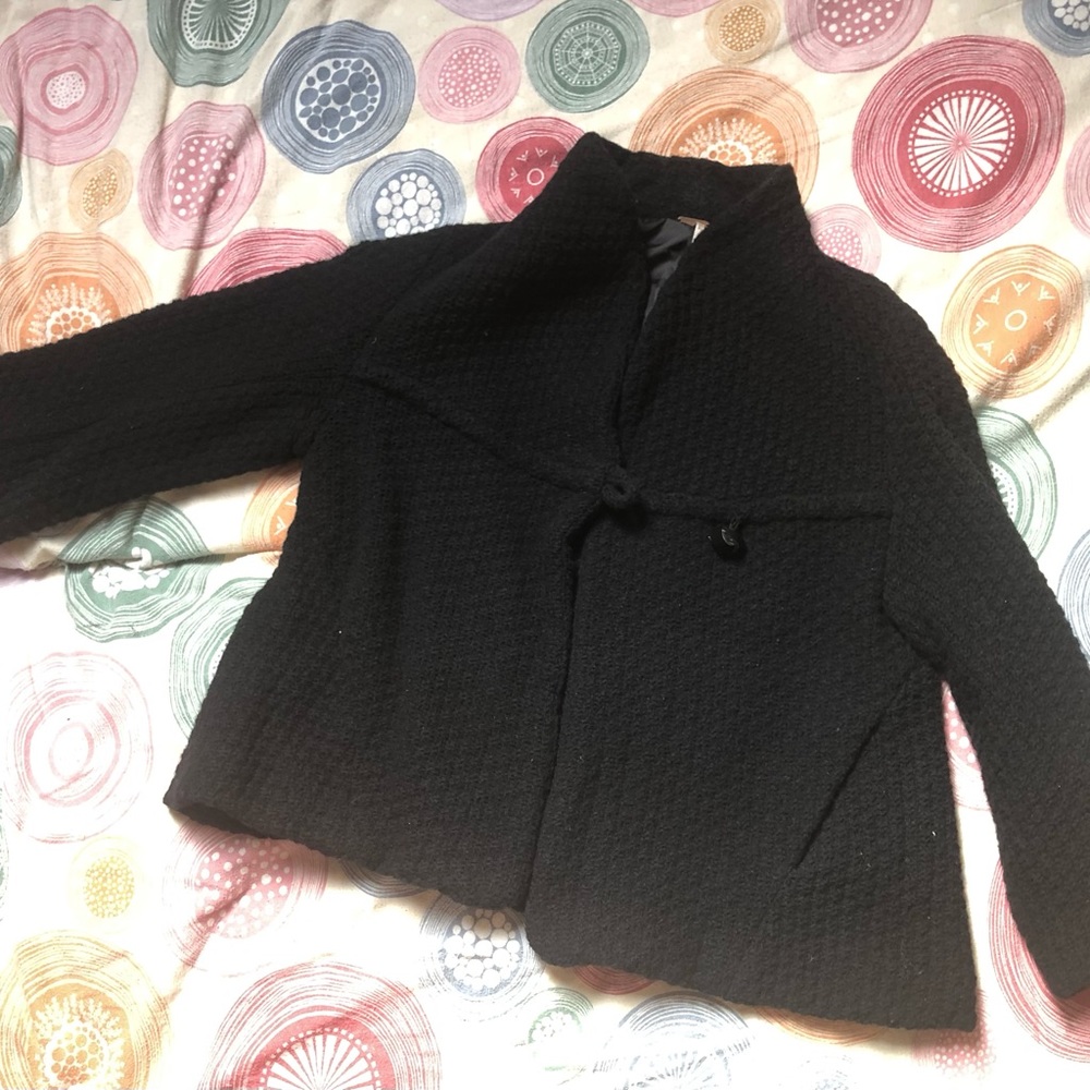 Free People black textured jacket